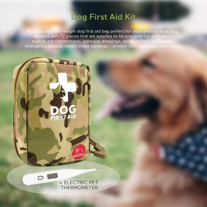 Kit de Primeros Auxilios para Mascotas 78 Piezas – Botiquín de Emergencia para Perros 🐶, Vendajes, Férulas y Bolsa Organizadora
