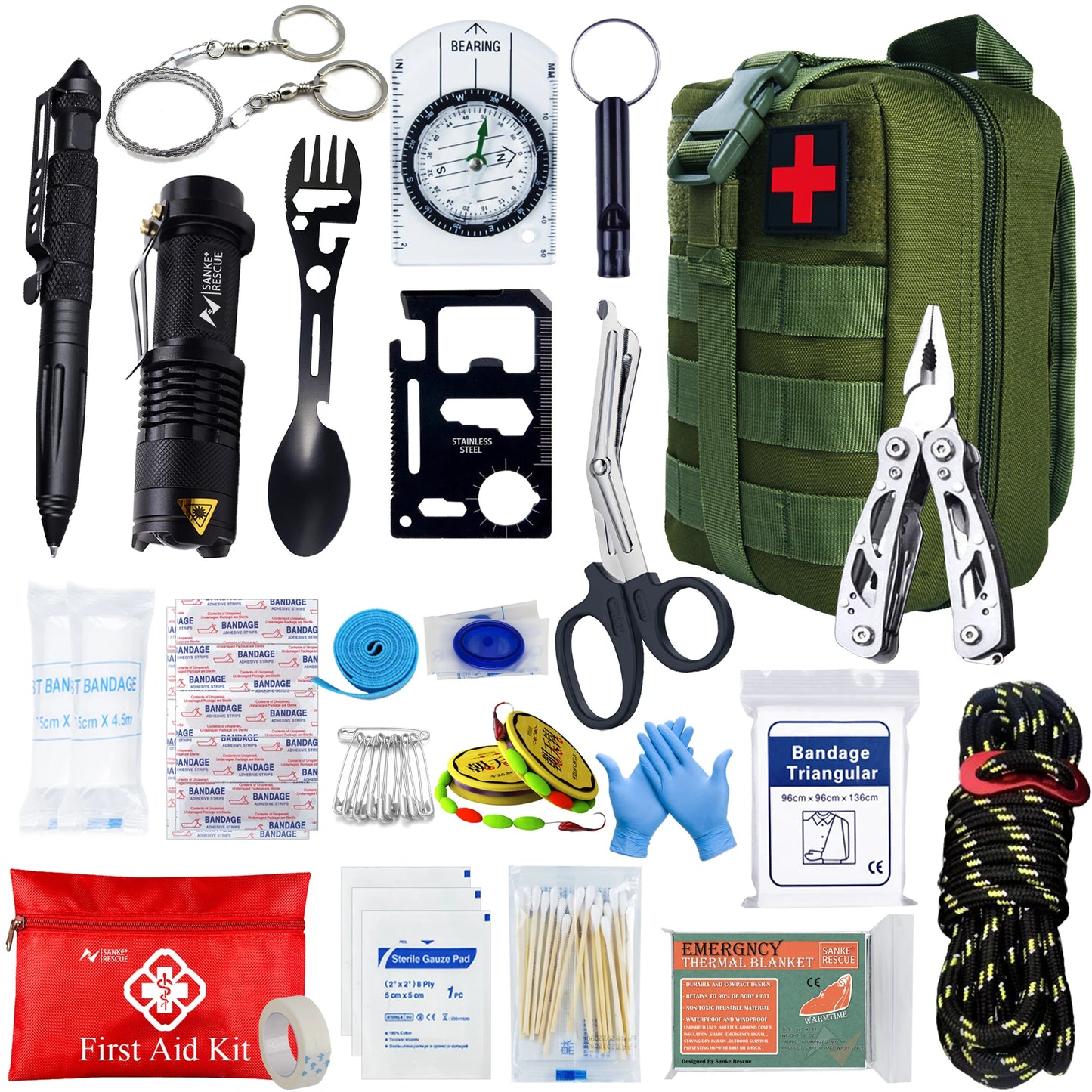 Kit Trauma Camping - Bolsa táctical con material primeros auxilios (🚨+⛑️)